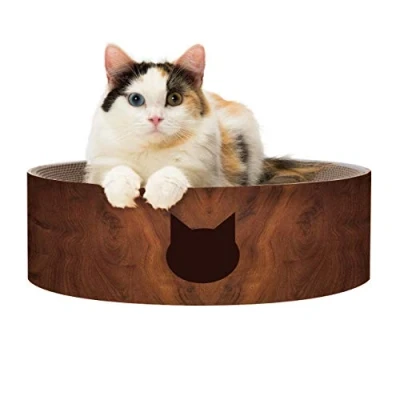Image of NECO ICHI CATS FIRST Necoichi Cozy Cat Scratcher Bowl (Dark Cherry)