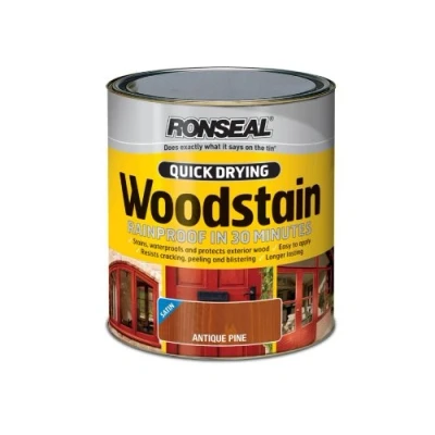 Image of Ronseal Quick Drying Woodstain Satin Dark Oak 2.5 litre