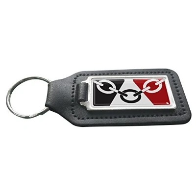 Image of Capricornone Black Country Flag Leather Rectangle Keyring