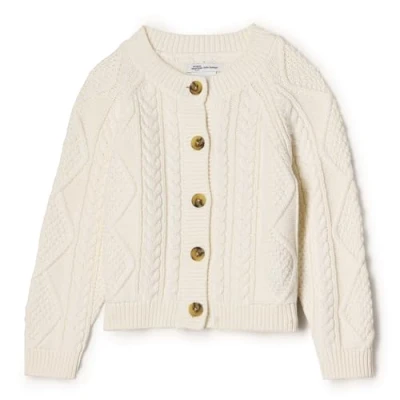 Image of Amazon Essentials x Sofia Grainge Unisex Babies&#039; Fisherman Cardigan Sweater, Ivory, 24 Months