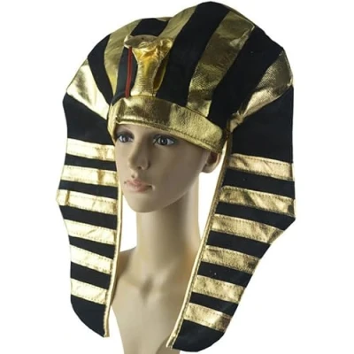 Image of Pohotobooth Props Ltd Black &amp; Gold Egyptian Pharaoh Hat