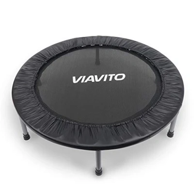 Image of VIAVITO Mini Fitness Trampoline 96.5cm Compact Indoor Rebounder Home Exercise Bouncer for Adults, Detachable Legs, 100kg Weight Capacity