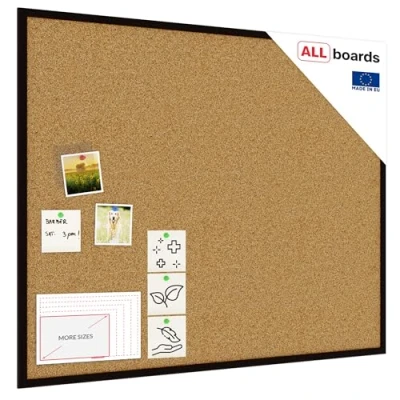 Image of ALLboards Cork Board with Wooden Natural White Frame 60x40cm, Corkboard Bulletin Notice