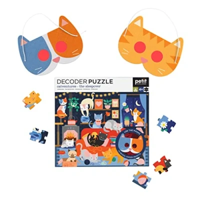 Image of Petit Collage 0810073343016 Catventures Sleepover Decoder Puzzle, Multicoloured, One Size
