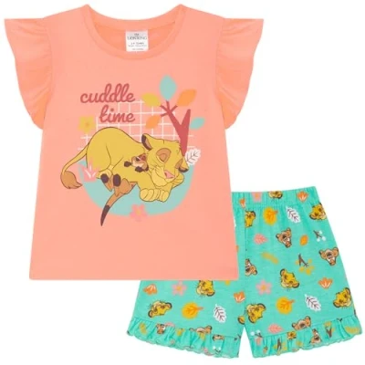Image of Disney Lion King Girls 100% Cotton Short Pyjama Set 2 3 years