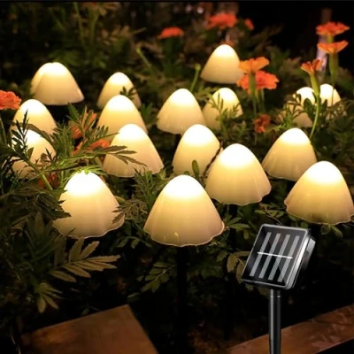 Image of ZVO Solar Outdoor String Lights, Set of 12 LED Mini Cute Mushroom Pathway Outside Waterproof Lamp Grass Decor for Garden Patio Wedding Festival Christmas(Warm White)