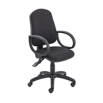 Image of Office Hippo High Back Desk Chair, Ergonomic Home &amp; Chair With Height Adjustable Seat Backrest, Fixed Arms Lumbar Support For Extra Comfort, Computer Charcoal Grey