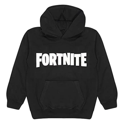 Image of Fortnite Text Logo Pullover Hoodie, Kids, 7 15 Years, Black, Official Merchandise