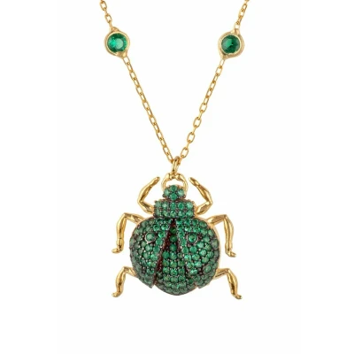 Image of Latelita Scarab Beetle Egyptian Necklace, Women&#039;s, Size: One Size, Green