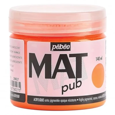 Image of PEBEO Mat Pub, Fluorescent Orange, 140ml