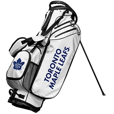 Image of Team Golf NHL Toronto Maple Leafs Birdie Stand Bag, Lightweight, 14 Way Club Divider, Spring Action Stand, Insulated Cooler Pocket, Velcro Glove and Umbrella Holder &amp; Padded Handles