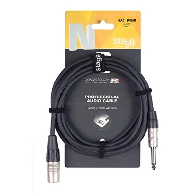 Image of Stagg NAC10PXMR 10 m 3 Pin Mono Jack Male to XLR REAN Plug Audio Cable