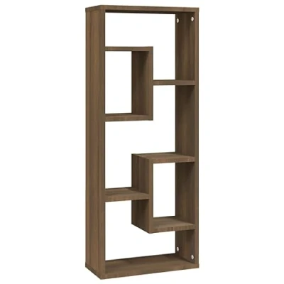 Image of vidaXL Brown Oak Wall Shelf Engineered Wood Floating for Living Room and Bedroom Mounted, Spacious, Stylish Design