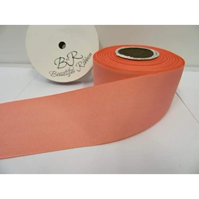 Image of Beautiful Ribbon 2 metres of 50mm Grosgrain Ribbed Coral Pink Double Sided 50 mm 5cm 2&quot; Inch
