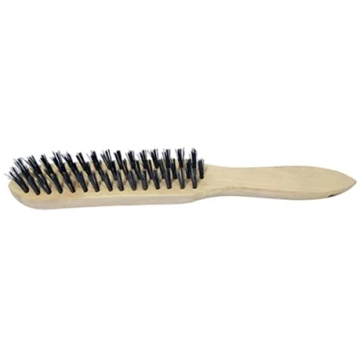 Image of TIMCO Wooden Handle Steel Wire Brush 3 Rows