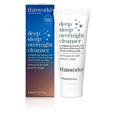 Image of This Works Deep Sleep Overnight Cleanser, 100 ml Brightening Face Cleanser Infused with Functional Fragrance Natural Gel Wash Oat Amino Acids and Hydrating Hyaluronic Acid