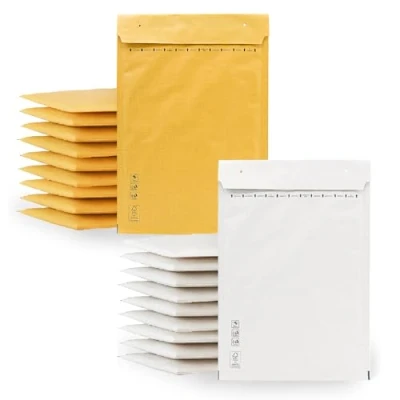 Image of m office Bubble Envelopes Kraft White Mailers for Parcels Assorted Sizes Mailing Bags · (220 x 260 mm, Pack of 20)
