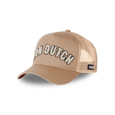 Image of Von Dutch Men&#039;s &amp; Women&#039;s Adjustable Trucker Cap, Athletic, Soft and Relaxed Fit, beige, One Size