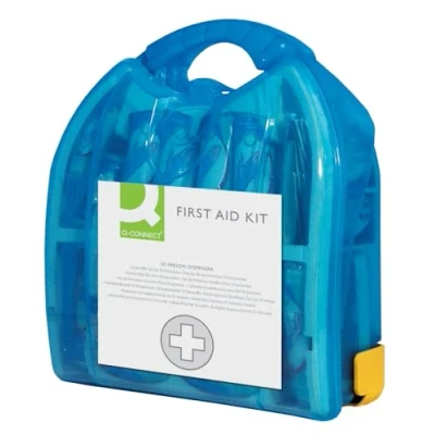 Image of Q Connect KF00577 50 Person Wall Mountable First Aid Kit,Blue