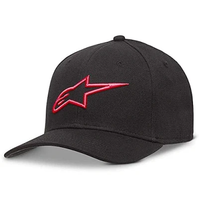 Image of Alpinestars, Ageless Curve Hat, Baseball Cap, Black/Red, 23X, Unisex Adult