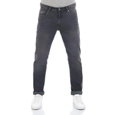 Image of DENIMFY DFMiro Men&#039;s Jeans Trousers Straight Fit Cotton Basic Stretch Denim Blue Black Grey W30 W31 W32 W33 W34 W36 W38 W40, (G121), 34 W/30 L