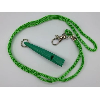 Image of Acme 211.5 Dog Whistle Green with lanyard