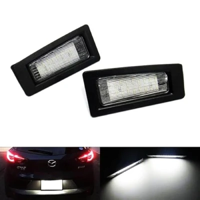 Image of RZG 2x LED Licence Number Plate Light White Canbus For 2013 18 Mazda3 3 Axela BM CX