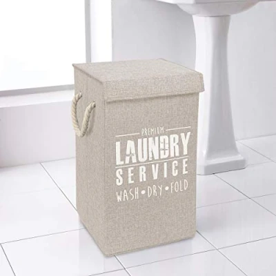 Image of COUNTRY CLUB DELUXE Laundry Hamper Basket (NATURAL)