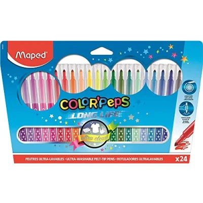 Image of MAPED Color PEPS 24x Felt Tip Colouring Pens with Medium Tips