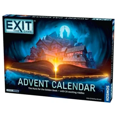 Image of Thames &amp; Kosmos EXIT: Advent Calendar the Hunt For Golden Book, Escape Room Card Game, Family Games Game Night, Holiday Season Adults and Kids, 1+ Players, Age 10+