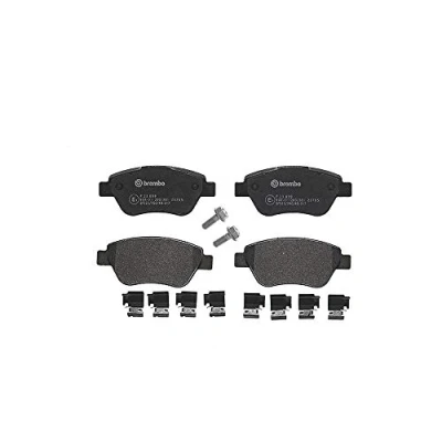 Image of 573074S brake pad set BREMBO P 23 099 excl. wear warning contact with caliper screws accessories FIAT: 500 Hatchback, Panda II Hatchback