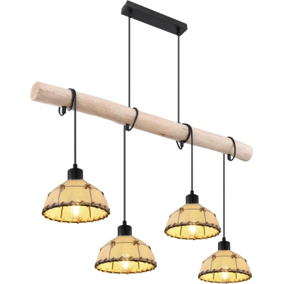 Image of Rex Bar Pendant Ceiling Light Matt Black 4x E27