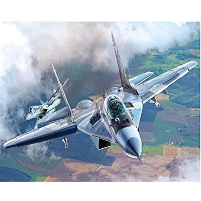 Image of DIY 5D Diamond Painting by Number Kits Aircraft Jet Fighter for Adults Kids Full Drill Art Crystal Rhinestone Embroidery Cross Stitch Craft Home Wall Decor 25x30cm