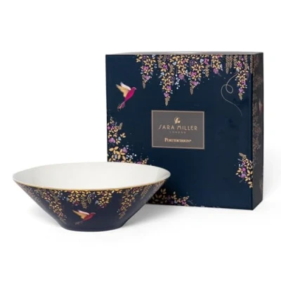 Image of Sara Miller Chelsea Collection Navy Medium Salad Bowl Boxed for Portmeirion