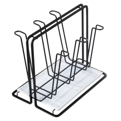 Image of Xavax Dish Drainer with Bottle Holder, Metal, Black, Bis zu 6 Flaschen