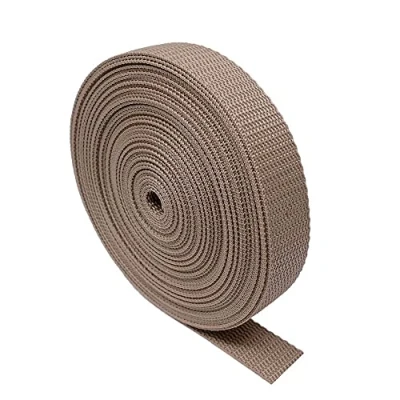 Image of The Bead Shop Heavy Duty Webbing Strap Tape 5 metres Rucksack/Backpacks, Luggage/Cargo Strapping, Belts (Light Brown, 20mm)