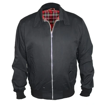 Image of Harrington Jacket by SKYTEXUK Classic/Retro/Mod/Scooter, 8 colours, sizes S 5XL (M, Black)