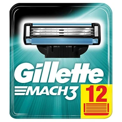 Image of Gillette Mach3 razor blades for men, 12 pieces