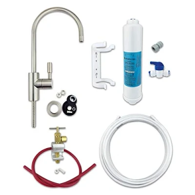 Image of Finerfilters CLASSIC Undersink Drinking Water Filter Kit System Including Tap and Accessories (Brushed Nickel)