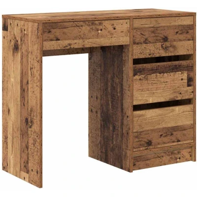 Image of vidaXL Old Wood Writing Desk Engineered Medium