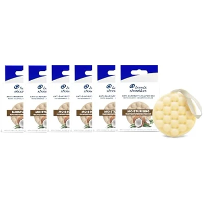 Image of 6 x Head &amp; Shoulders Anti Dandruff Solid Shampoo Bar, Moisturising, With Coconut Oil, 70g