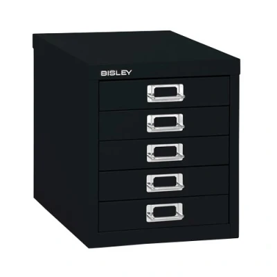 Image of Bisley Filing Cabinet, Metal, Black Av1, One Size, H125NL