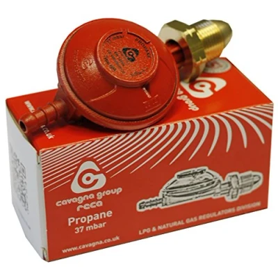 Image of Cavagna 69.1.490.2029 Screw On Propane Regulator for Gas Bottles 37mbar 8mm Outlet, Black