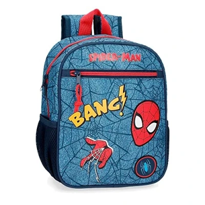 Image of Marvel Spiderman Denim Small Backpack Blue 23x28x10cm Polyester 6.44L