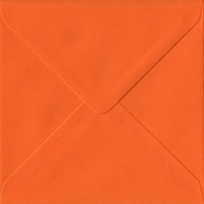 Image of Orange S6 130mm x Gummed Small Square Colour Envelopes 100gsm (Pack of 100)