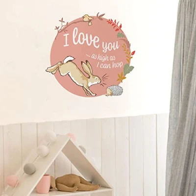 Image of Stickerscape Guess How Much I Love You Wall Stickers (I Pink) Nursery Stickers, Woodland Decor Easy to Apply, Cleanly Removable