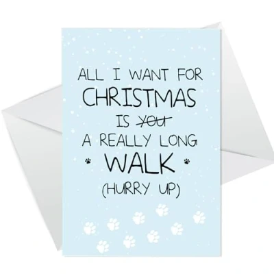 Image of RED OCEAN Funny Christmas Card From Dog, Pet Cards, Dog Mum Dad Joke For, The Pet, Merry Cards For Family