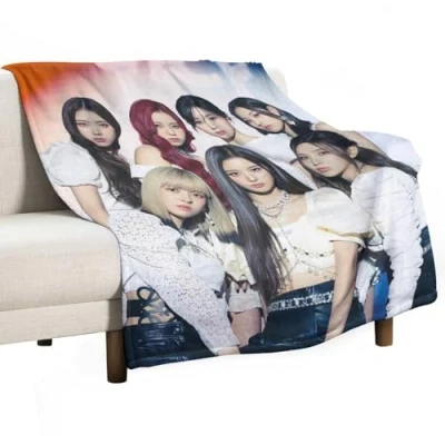 Image of XSQING NMIXX Popular Group pop Poster K Fleece Blanket All Season Use Cozy Plush Lightweight Flannel Throw Blankets for Couch Sofa Bed 30&quot;x40&quot;
