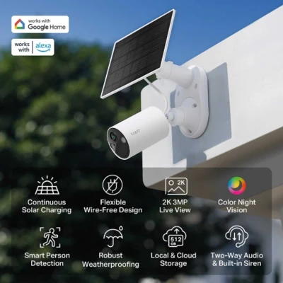 Image of TP LINK Tapo C410 Solar powered 2K Security Camera Kit White, White