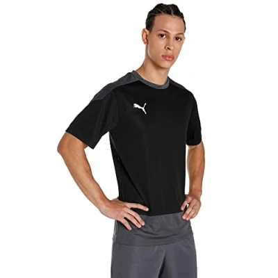 Image of Puma Men&#039;s teamGOAL 23 Training Jersey T Shirt, Black Asphalt, M